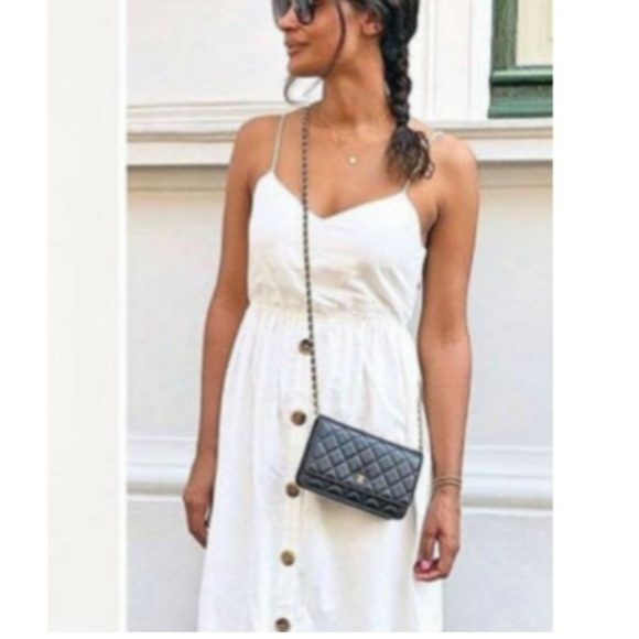 Zara trf Neutral tie back knot Dress Size M‎ romance simmer vacation midi straps - Picture 2 of 14